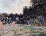 Claude Monet Field with Haystacks at Giverny painting
